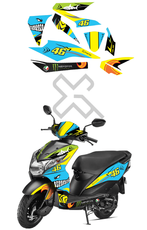 Honda Dio Bs3 Shark Sticker | Honda Dio Full Body Sticker